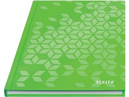 Záznamová kniha, A5, linajková, 80 listov, tvrdá obálka, LEITZ "Wow", zelená