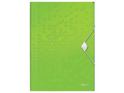 Doska s gumičkou, PP, A4, LEITZ "Wow", zelená