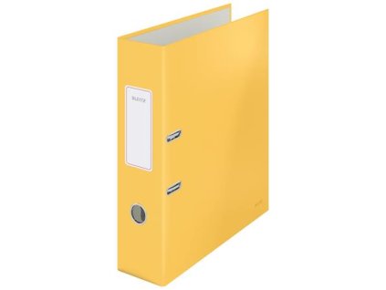 Pákový šanón, 80 mm, A4, kartón, 180°, LEITZ "Cosy Soft Touch", teplá žltá