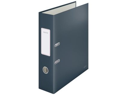 Pákový šanón, 80 mm, A4, kartón, 180°, LEITZ "Cosy Soft Touch", zamatová sivá