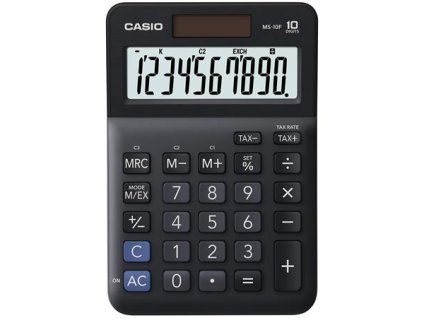Kalkulačka, stolová, 10 miestny displej, CASIO "MS-10 F", čierna