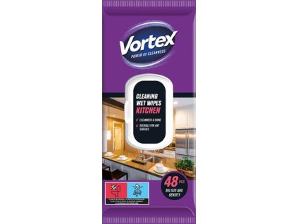 Vlhčené utierky, do kuchyne, 48 ks, VORTEX