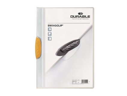 Rýchloviazač, s klipom, A4, DURABLE "Swingclip® 30", žltá