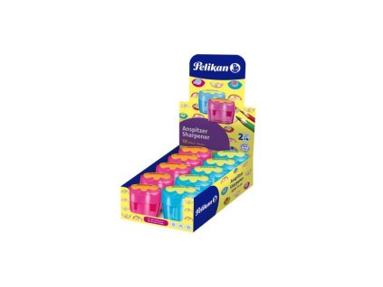 Strúhadlo Pelikan Flower plastové s 2 otvormi mix farieb modré ružové