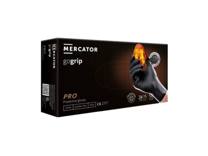 Nitrilové ochranné rukavice čierne Mercator gogrip PRO – XXL 50ks