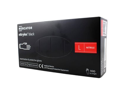 474348 nitrilove rukavice jednorazove mercator nitrylex cierne l 100ks