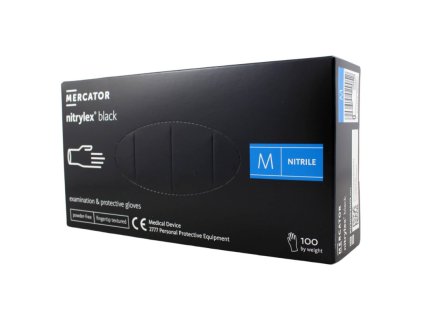 474351 nitrilove rukavice jednorazove mercator nitrylex cierne m 100ks