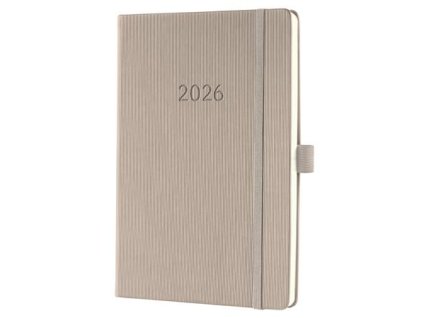 Diár, A5, týždenný, 2026, tvrdá obálka, SIGEL "Conceptum", taupe
