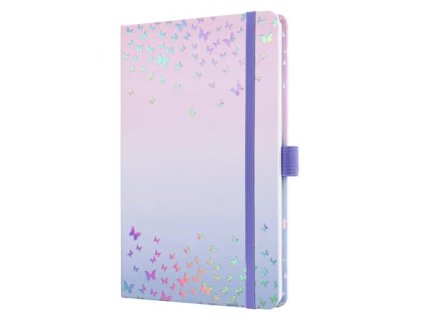 Diár, A5, týždenný, 2026, tvrdá obálka, SIGEL "Jolie", Butterfly Confetti Candy