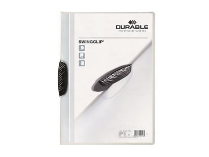 Rýchloviazač, s klipom, A4, DURABLE "Swingclip® 30", čierny