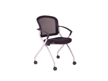 Rokovacia stolička s kolieskami METIS, čierna