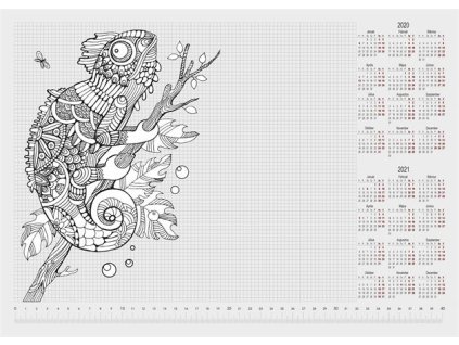 Podložka na stôl, A3, 410x297 mm, vyfarbiteľná, PANTA PLAST, "chameleón"