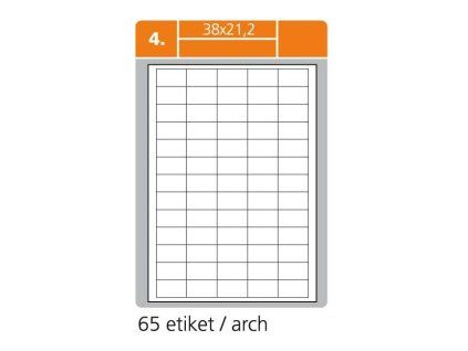 Etikety PRINT A4 38x21,2mm biele 100 hárkov
