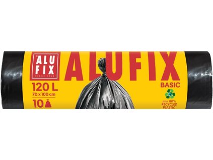 Vrece na odpad, 120 l, 10 ks, 70 x 100 cm, 17 µ, ALUFIX "Economy", čierne