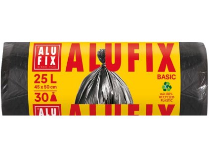 Vrece na odpad, 25 l, 30 ks, 44 x 50 cm, 8 µ, ALUFIX "Economy", čierne