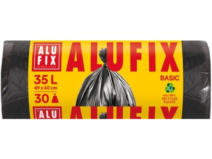 Vrece na odpad, 35 l, 30 ks, 49 x 60 cm, 8 µ, ALUFIX "Economy", čierne