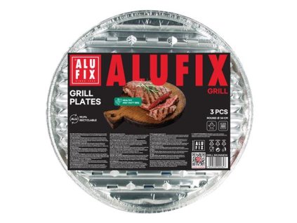 Grilovacia tácka, 34 cm, okrúhla, 3 ks, ALUFIX