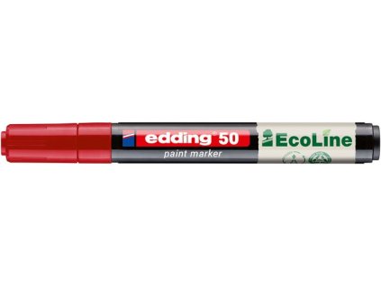 Lakový popisovač, 2-3 mm, EDDING "50", červený