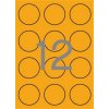 Etikety, okrúhle, priemer: 60 mm, farebné, APLI, neónovo oranžové, 240 etikiet/bal