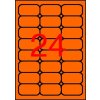 Etikety, 64x33,9 mm, farebné, zaoblené rohy, APLI, neónové oranžové, 480 etikiet/bal