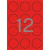Etikety, 6okrúhle, priemer: 60 mm, farebné, APLI, neónové červené, 240 etikiet/bal