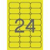 Etikety, 64x33,9 mm, farebné, zaoblené rohy, APLI, neónové žlté, 480 etikiet/bal