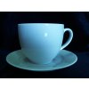 Čajová šálka + podšálka, porcelán, 38 cl, 4 ks, ROTBERG "Basic", biela