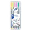 Liner, sada, 0,3 mm, STAEDTLER "Triplus Pastel 334", 6 pastelových farieb