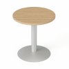 Konferenčný stôl, okrúhly, sivá kovová noha, O 60 cm, MAYAH "Freedom SV-57", jaseň