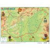 Podložka na stôl, obojstranná, A3,"Gyerek MO közigazgatás/domborzat - Samospráva/Geografická mapa Maďarska -výrobok v MJ