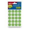 Etikety, okrúhle, priemer:19 mm, ručne popisovateľné, farebné, APLI, zelené, 100 etikiet/bal