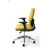 Kancelárska stolička, nastaviteľné opierky rúk, žlté čalúnenie, hliníkový podstavec, MAYAH "Sunshine"