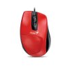 Myš, drôtová, optická, normálna veľkosť, USB, GENIUS "DX-150X", červená