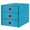 Zásuvkový box, laminovaný kartón, 3 zásuvky, LEITZ "Cosy Click&Store", pokojná modrá