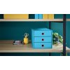 Zásuvkový box, laminovaný kartón, 3 zásuvky, LEITZ "Cosy Click&Store", pokojná modrá