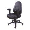 Kancelárska stolička, s nastaviteľnými opierkami rúk, čierna bonded koža, čierny podstavec, MaYAH "Super Champion"