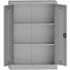 Kovová skriňa, štandardná oceľ, dvojdverová, 115x80x40 cm, 2 police, svetlosivá