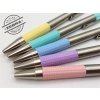 Guľôčkové pero, 0,24 mm, stláčací mechanizmus, nerezová oceľ, farba tela: pastelová ružová, ZEBRA "F-301", modré
