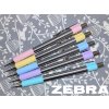 Guľôčkové pero, 0,24 mm, stláčací mechanizmus, nerezová oceľ, farba tela: pastelová ružová, ZEBRA "F-301", modré