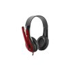 Náhlavné slúchadlá, s mikrofónom, CANYON "HSC-1", čierna-červená