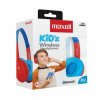 Náhlavné slúchadlá, detský rozmer, bezdrôtové, Bluetooth, s mikrofónom, MAXELL "HP-BT350", modrá-červená
