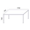Stôl s kovovými nohami, univerzálny, 75x170 cm, MAYAH "Freedom SV-40", biela