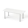 Konferenčný stôl, so sivými kovovými nohami, 80x190 cm, MAYAH "Freedom SV-42", biela