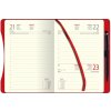 Diár, plánovací, A5, denný, stĺpcový, DAYLINER "Smart Red", s perom