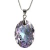 Retiazka, oválny prívesok, s fialovým ametistovým krištáľom  SWAROVSKI®, 16 mm ART CRYSTELLA®