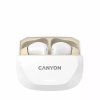 Slúchadlá, TWS bezdrôtové, Bluetooth 5.4, CANYON „Hexagon 7“, bielo-béžové