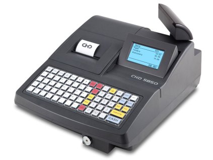 CHD 5850, obchodní pokladna  Obchodní pokladna včetně pokladní zásuvky připravená pro EET (e-tržby), vhodná do velkých prodejen