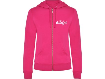 dám mikina zip růžová miluju