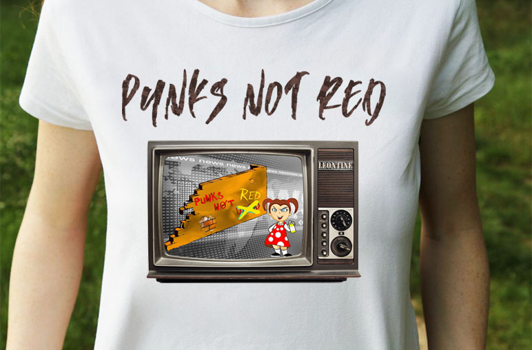 Dámské tričko PUNKS NOT RED Barva: Růže 04, Velikost: XL