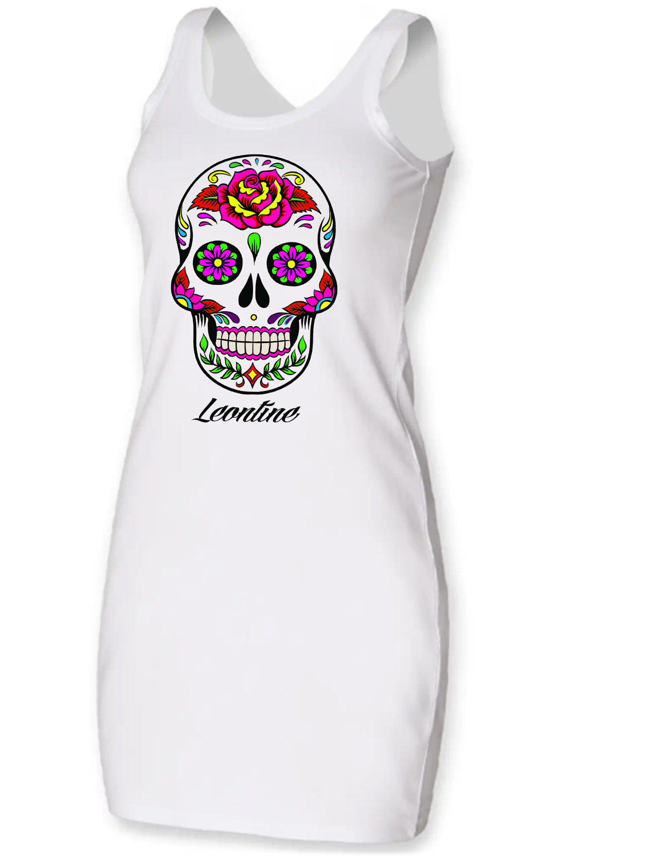 Letní tílkové šaty Muerte Barva: Bílá, Velikost: L